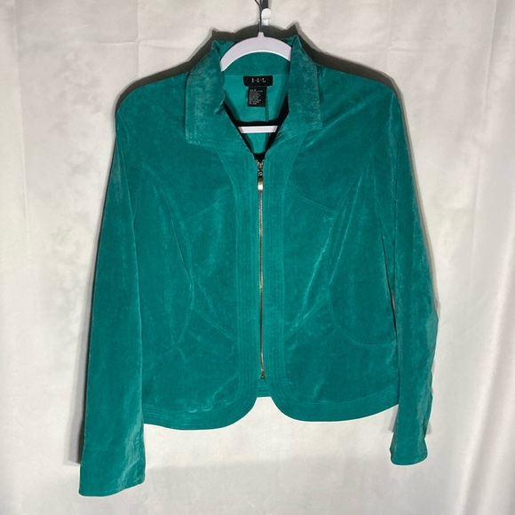 37-3 R.Q.T green pin wale corduroy zip up jacket M - Picture 1 of 9
